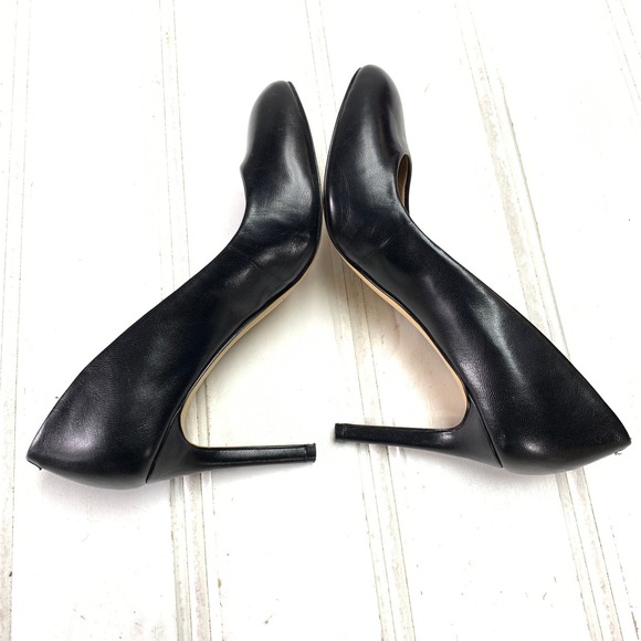 Saks Fifth Avenue 5.5 M Black Benni Pumps Stiletto Heels Shoes Round Toe Slip On - Picture 7 of 10